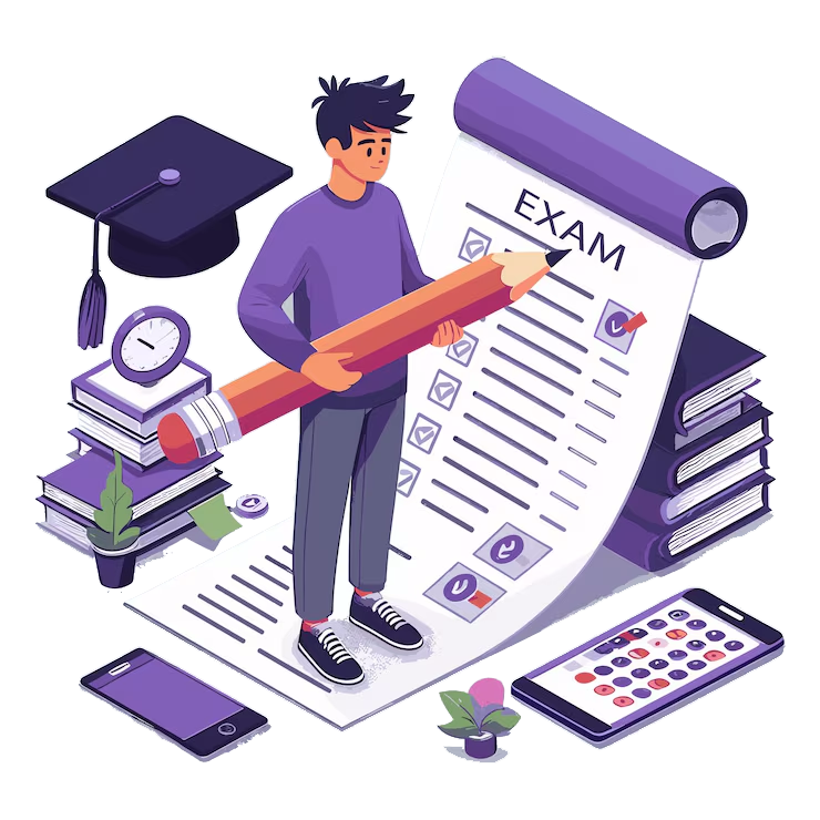 Student Exam Illustration